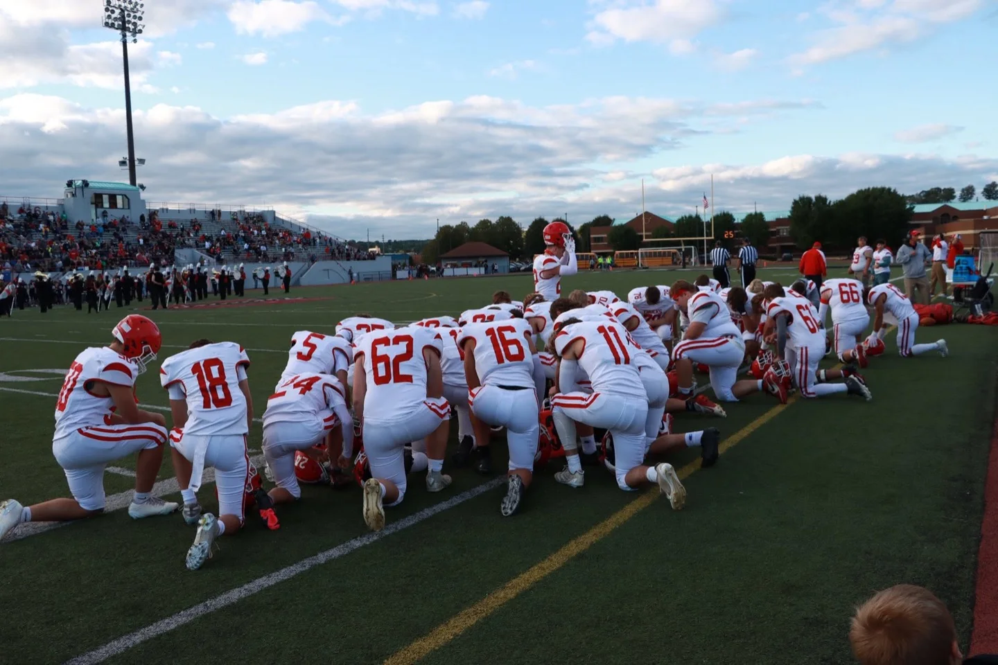 Chucks players gathering together before the game